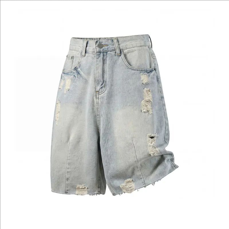 Men'S Fashion Jeans - 여름 남성 캐주얼 청바지 반바지 루즈핏