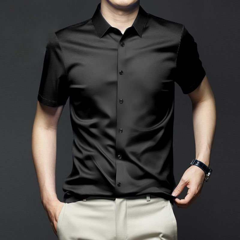 Dress Shirt Non-Iron - 5XL 남성 드레스 셔츠 반팔 기본