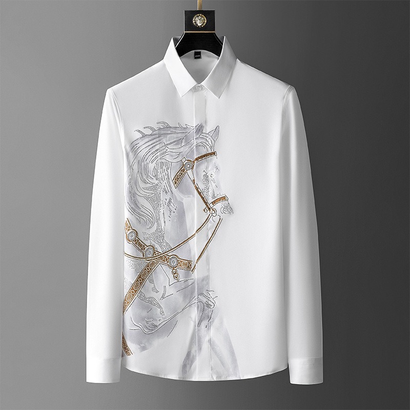 Dress Shirt Non-Iron - 남성용 드레스 화이트 셔츠 긴 소매