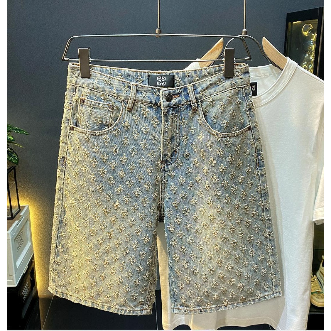 Men'S Fashion Jeans - 여름 하이 스트리트 데님 반바지 남성