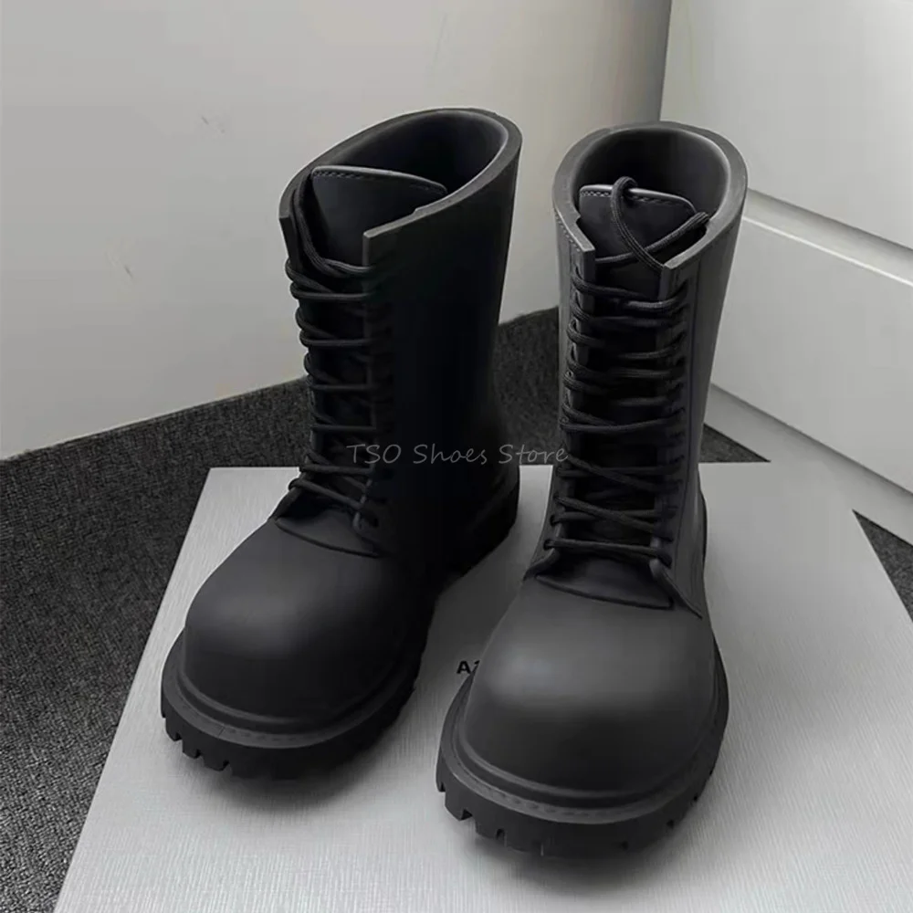 Chelsea Boots Men - 남성용 두꺼운 바닥 블랙 부츠, 여성용