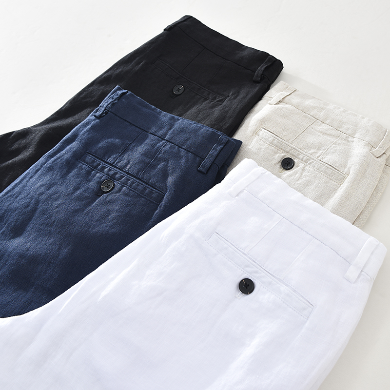 Men'S Fashion Linen Pants - 일본 스타일 심플 남성 린넨 캐주얼