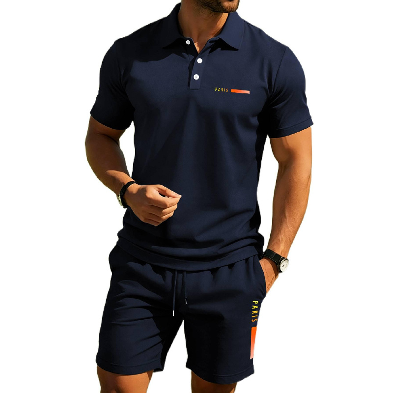 Men'S Fashion Polo Shirt - PARIS 프린트 남성용 고급 여름 폴로