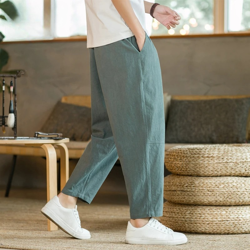 Men'S Fashion Linen Pants - 남성 바지 코튼 린넨 패션 캐주얼