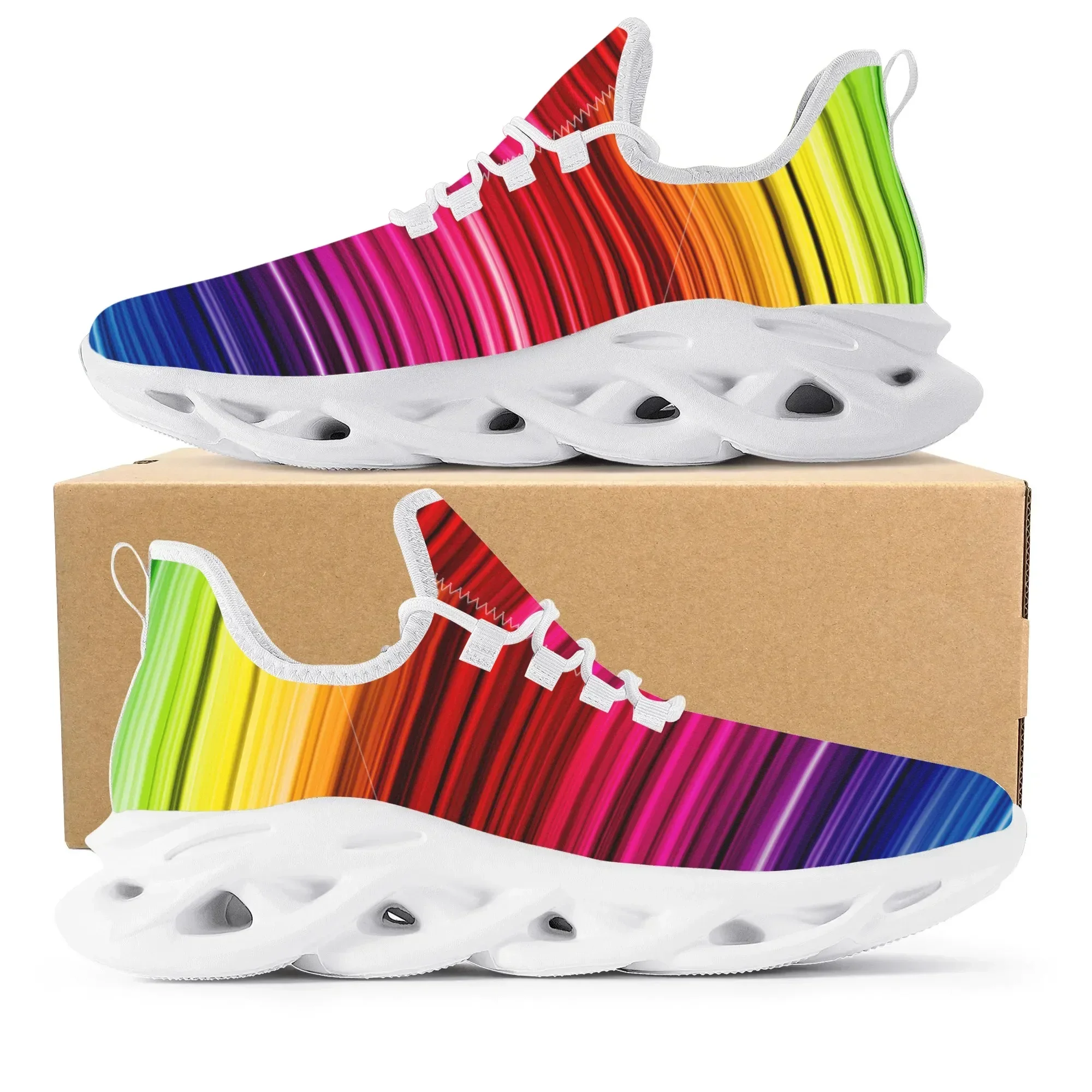 Men'S Fashion Running Shoes - 화려한 무지개 디자인 패션 핫 스니커즈