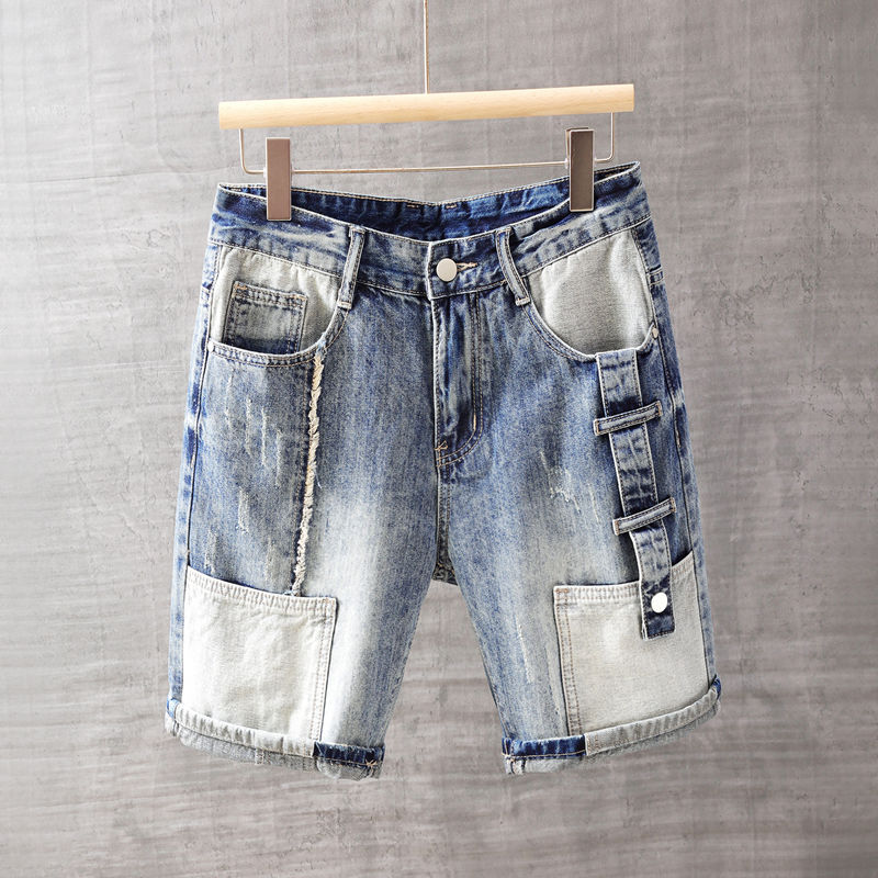 Men'S Fashion Jeans - 남성용 짧은 청바지 바지 포켓 세탁