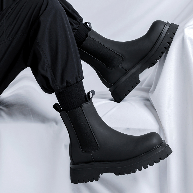 Chelsea Boots Men - 2026 플랫폼 블랙 하이탑 부츠 남성용