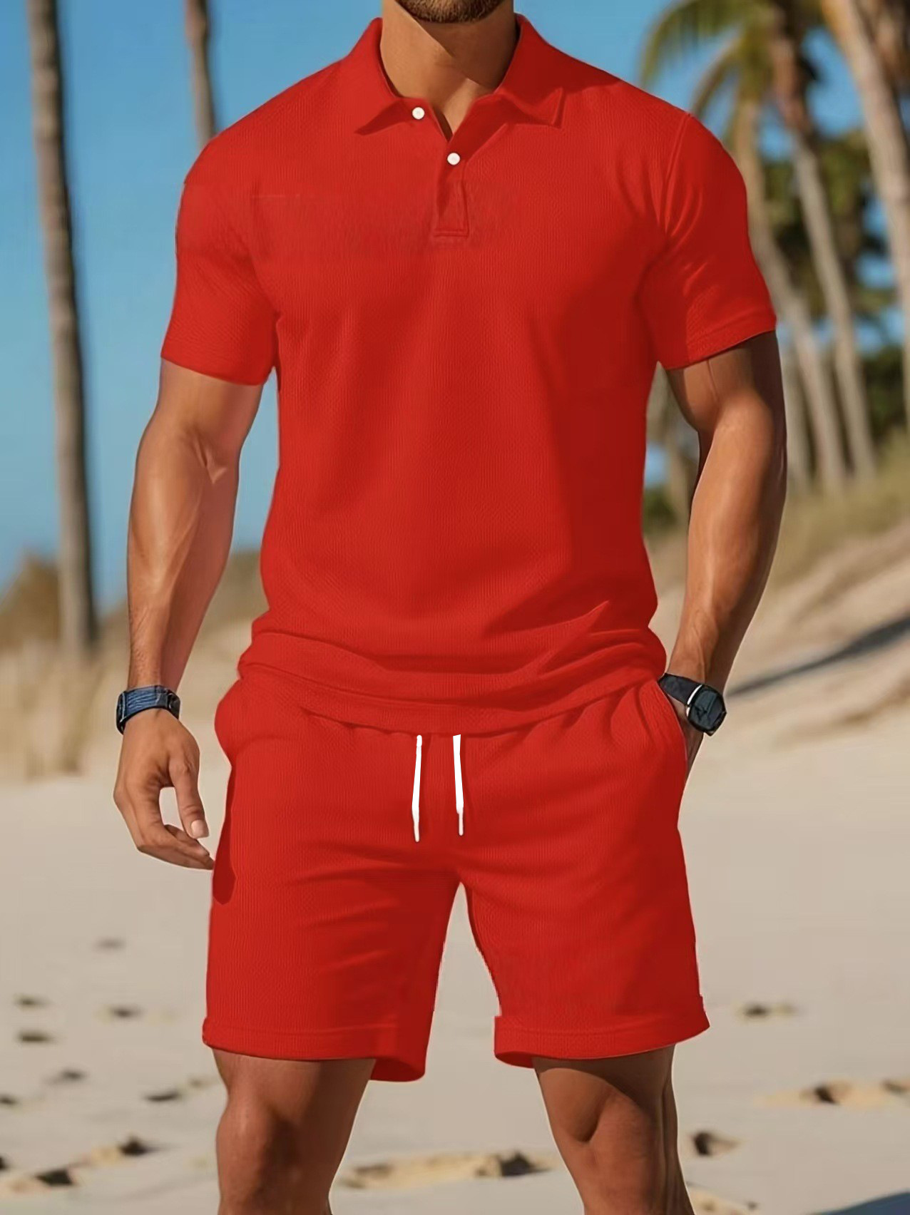 여름 캐주얼 다용도 패션 남성용 반소매 버튼다운 폴로  - Men'S Fashion Polo Shirt 리뷰 및 가격