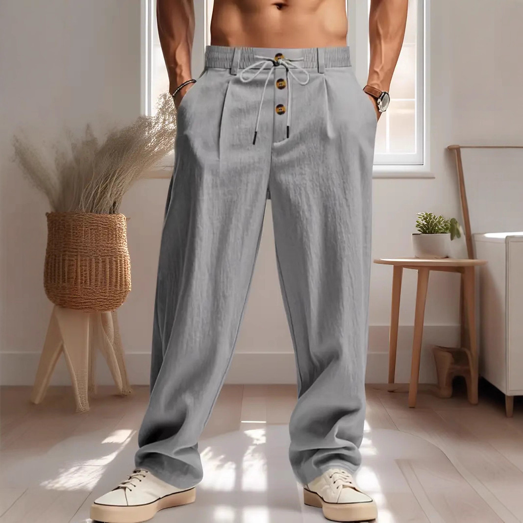 새로운 남성용 면과 린넨 캐주얼 통기성 바지, 세련된  - Men'S Fashion Linen Pants 리뷰 및 가격