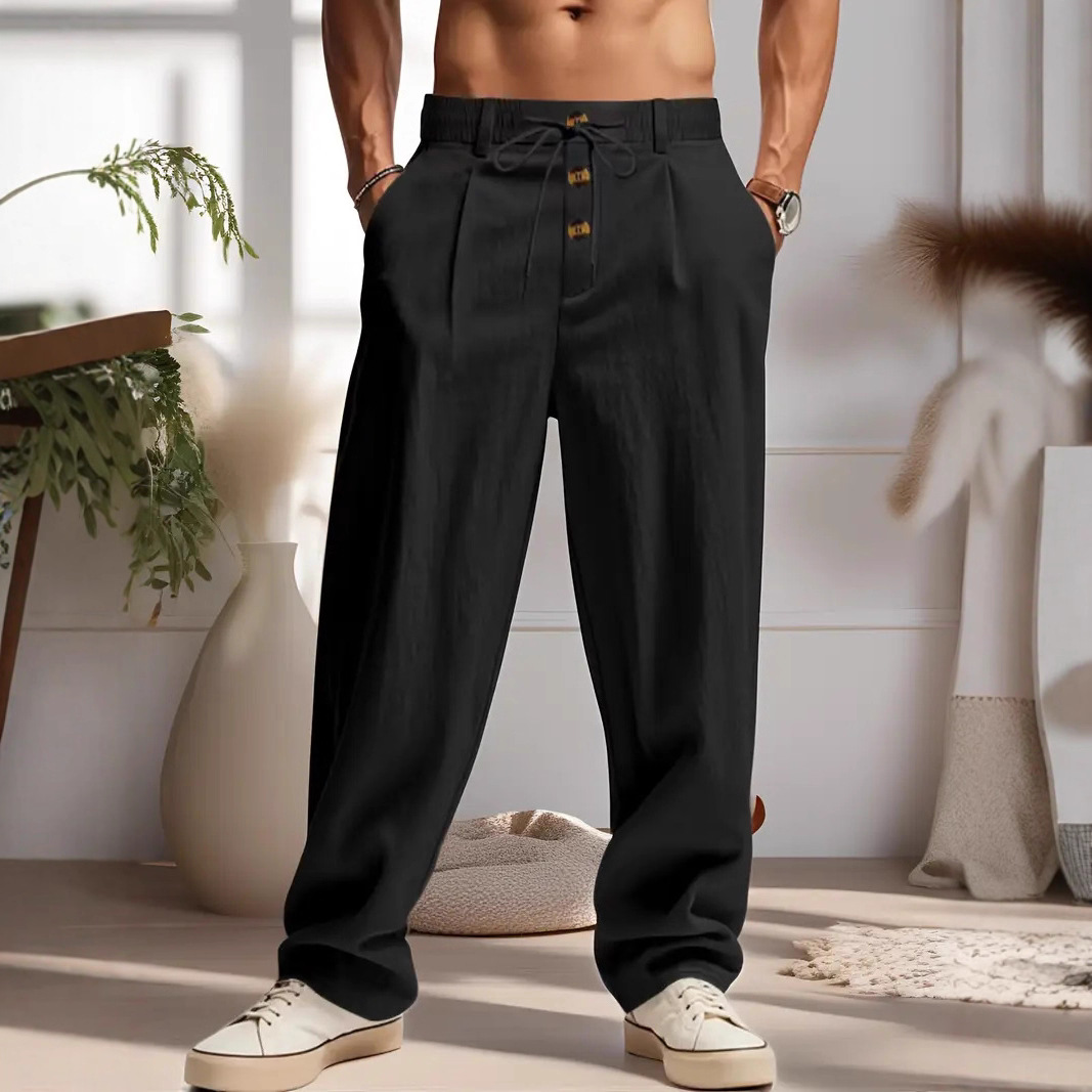 새로운 남성용 면과 린넨 캐주얼 통기성 바지, 세련된  - Men'S Fashion Linen Pants 리뷰 및 가격