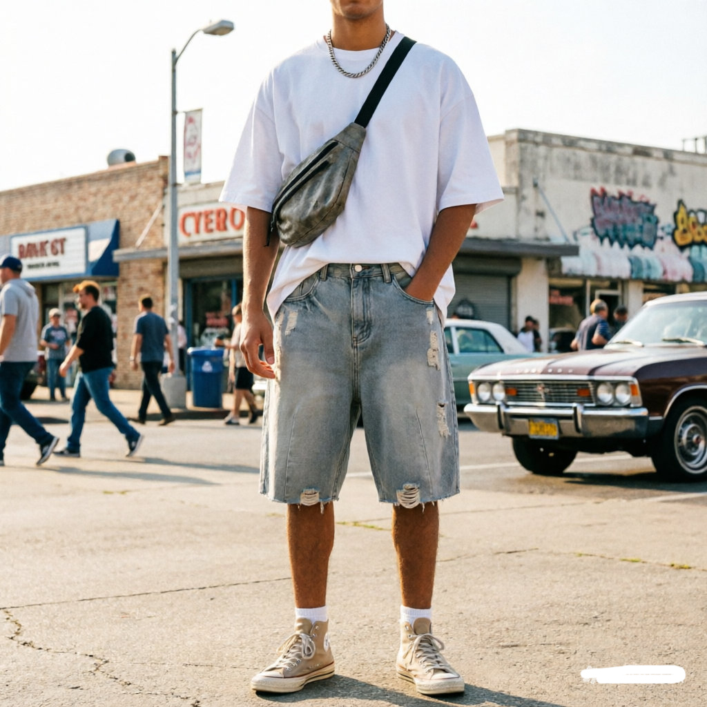 여름 남성 캐주얼 청바지 반바지 루즈핏 미드 하이웨이스 - Men'S Fashion Jeans 리뷰 및 가격