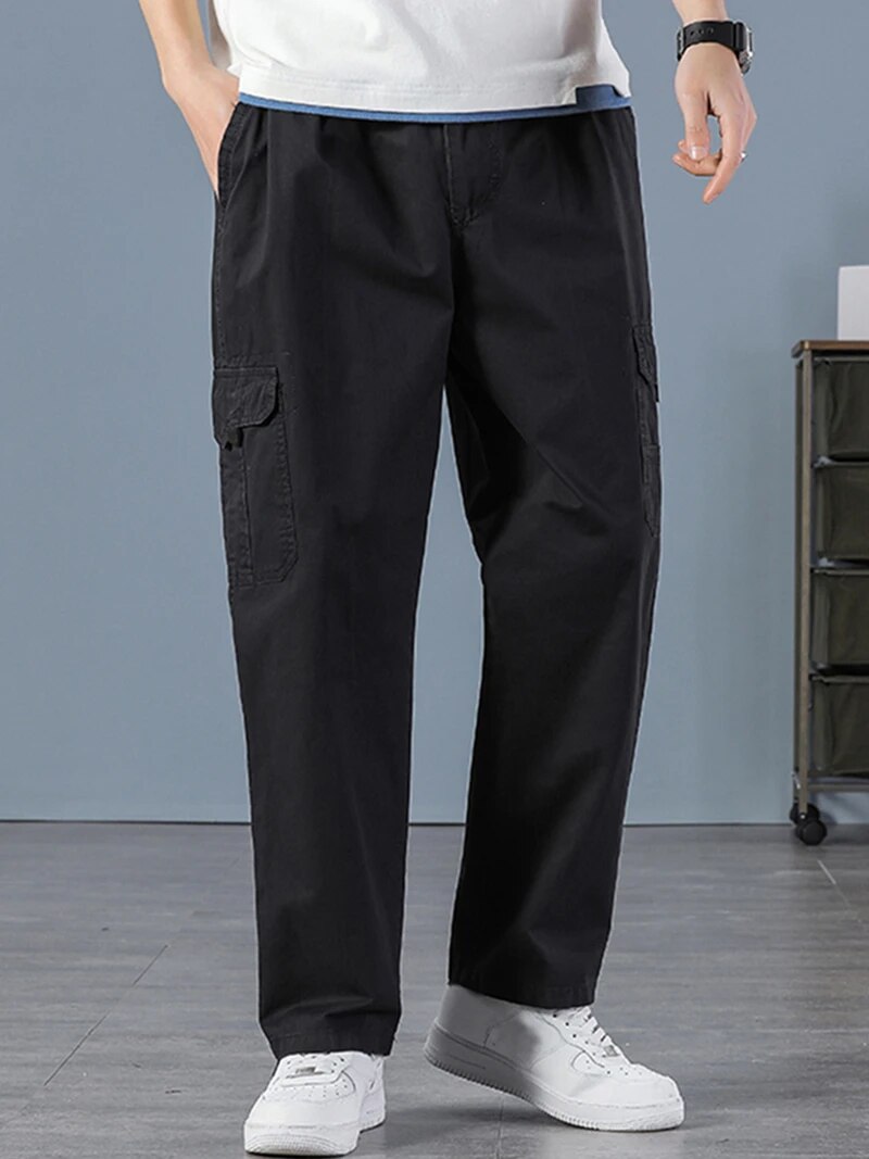 남성용 100% 코튼 스트레이트 블랙 조거 바지, 야외 - Mens Fashion Cargo Pants 리뷰 및 가격