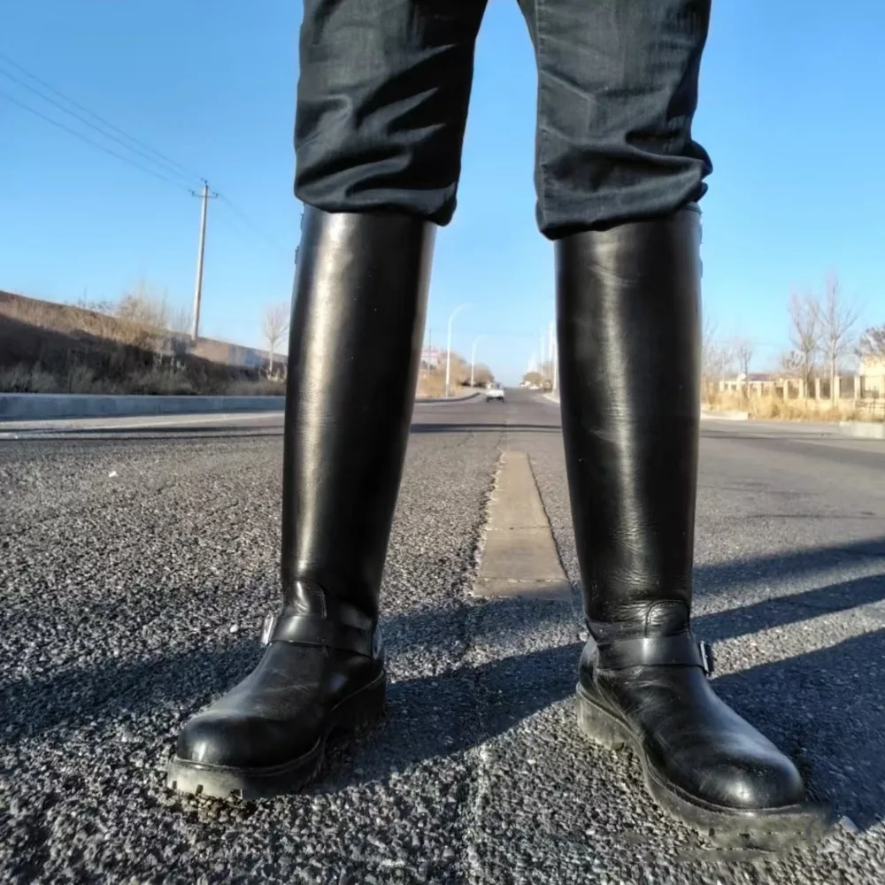 패션 남성용 천연 가죽 영국식 롱 첼시 부츠 무릎 높이 - Chelsea Boots Men 리뷰 및 가격