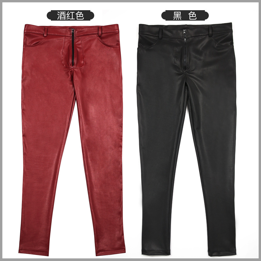 남성용 PU 가죽 스키니 청바지 스타일 꽉 라텍스 가짜 - Men'S Fashion Linen Pants 리뷰 및 가격