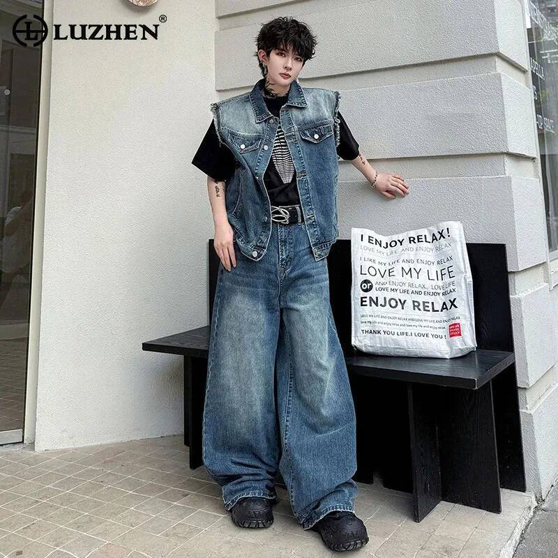 LUZHEN 2026 여름 데님 투피스 세트 남성 패션 - Men'S Fashion Jeans 리뷰 및 가격