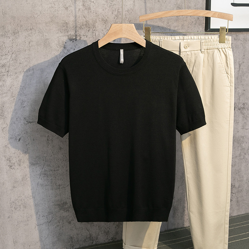 봄 여름 남성 니트 반팔 티셔츠 라운드 넥 솔리드 컬러 - Men'S Fashion Rules 리뷰 및 가격