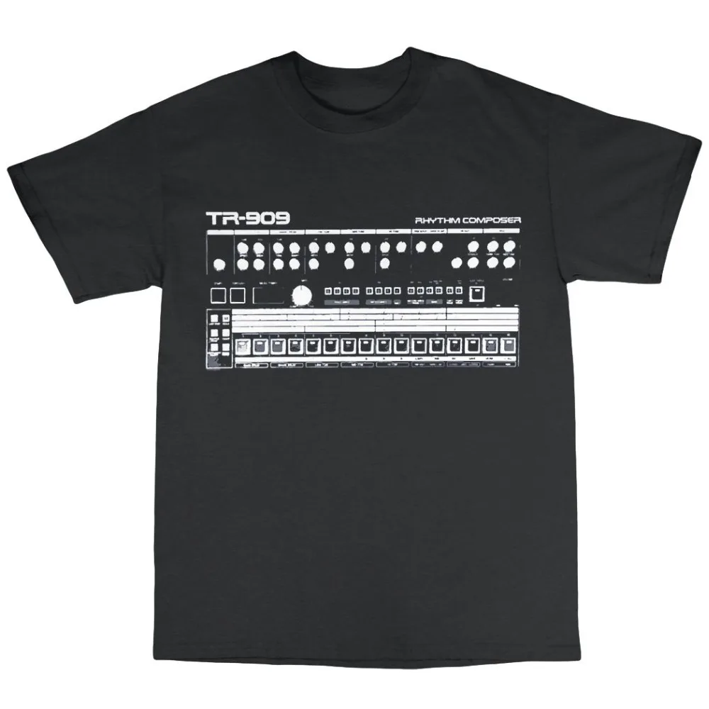 Tr-909 영감을 받은 티셔츠 100% 코튼 Moog - Men'S Fashion Online 리뷰 및 가격