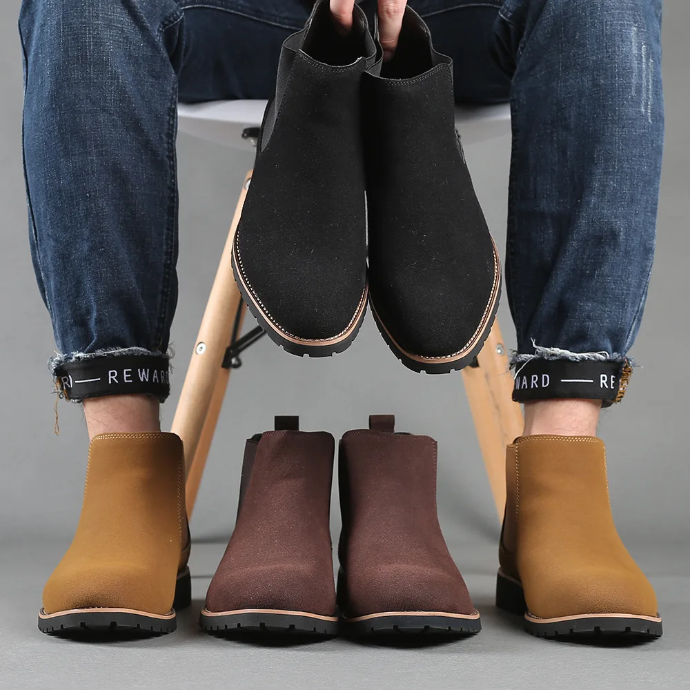 남성 앵클 부츠 영국 스타일 스웨이드 가죽 부츠 패션  - Chelsea Boots Men 리뷰 및 가격