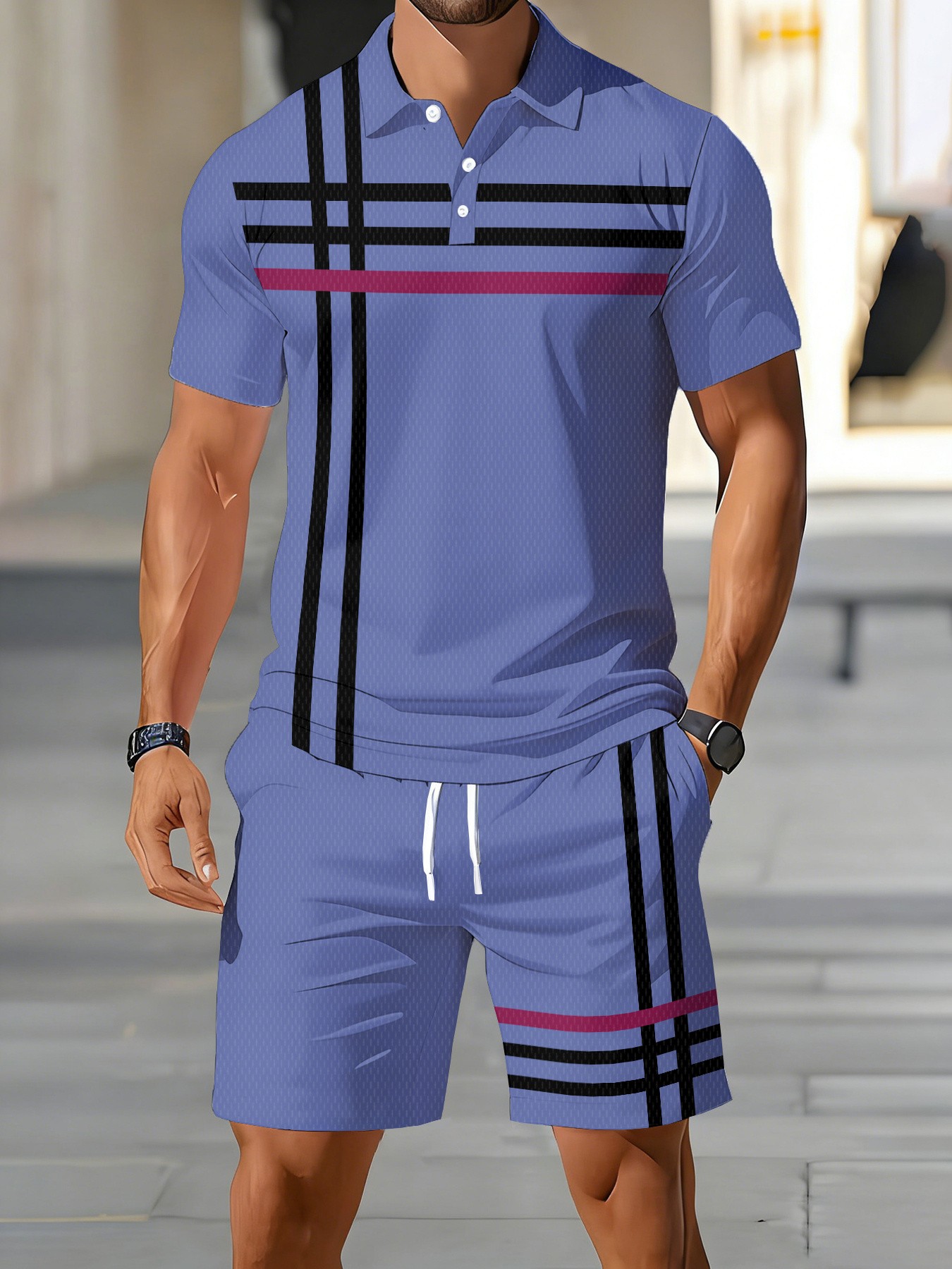 2026년 여름 미국 남성용 폴로 셔츠 세트, 스트리트 - Men'S Fashion Polo Shirt 리뷰 및 가격