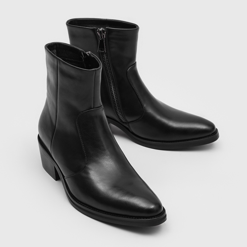 고품질 남성용 빈티지 포인티드 토 첼시 부츠 블록 힐  - Chelsea Boots Men 리뷰 및 가격