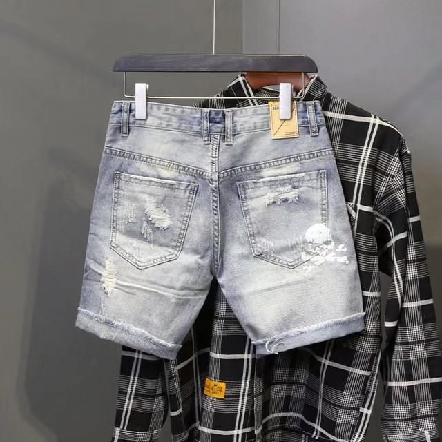 여름 남성 착용 비드 홀 거지 스트레치 찢어진 짧은 청 - Men'S Fashion Linen Pants 리뷰 및 가격