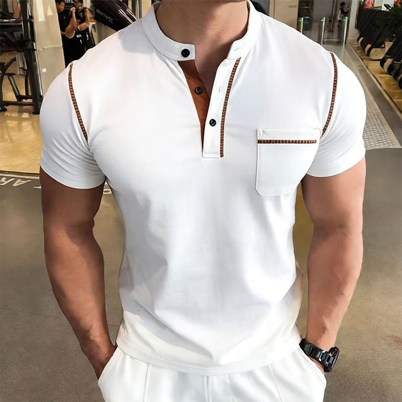 새로운 여름 남성용 헨리 칼라 반팔 골프 폴로 셔츠 개 - Men'S Fashion Polo Shirt 리뷰 및 가격